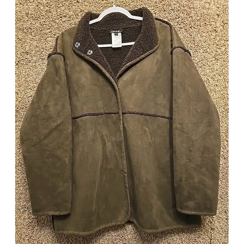 Coffe Faux suede Reversible Riding jacket -XLarge